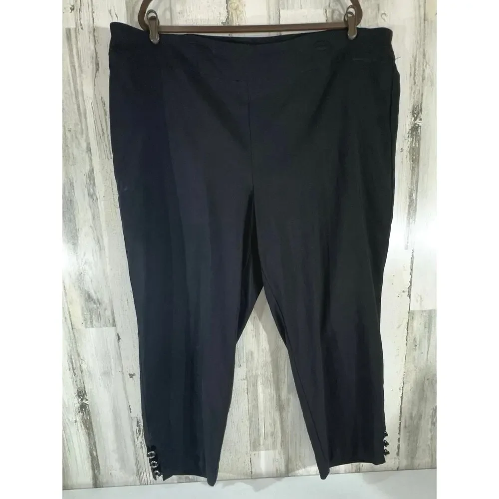 Avenue Ankle Pants Size 26 (47x26.5) Black Stretch‎ High Rise Classic Dressy